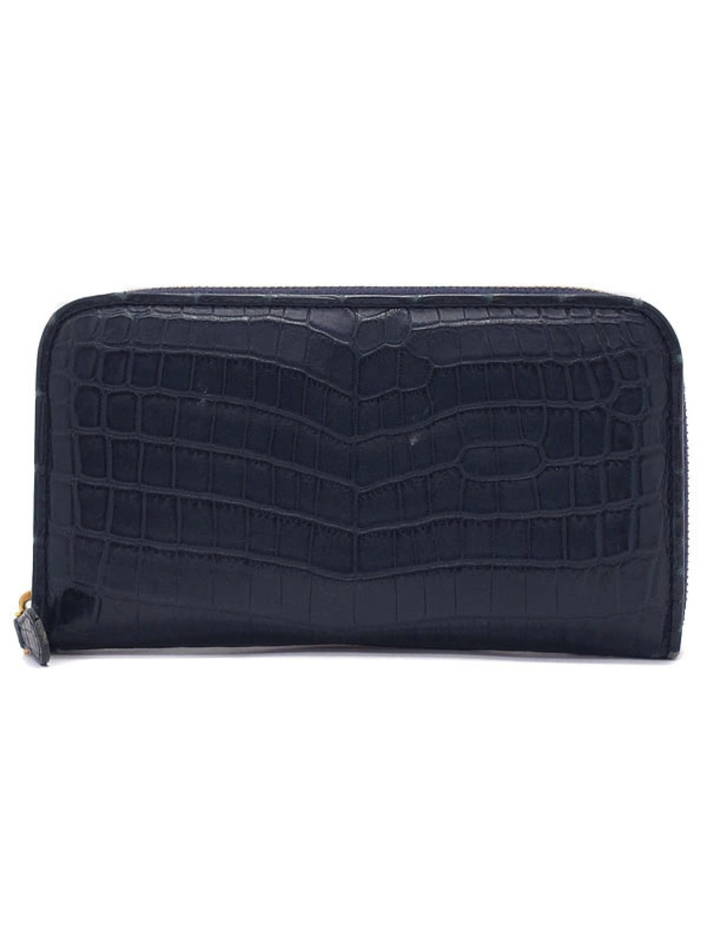 Bottega Veneta Crocodile Round Zipper Long Wallet
